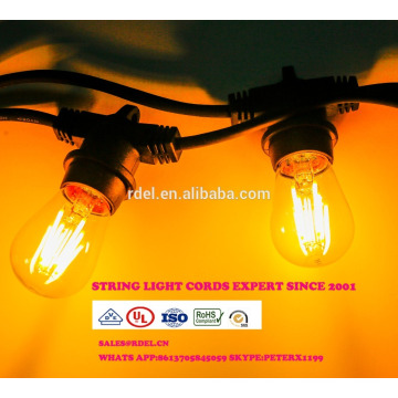 SL-52 Impermeable 15M 15 sockets Cadena de iluminación Comercial grado E26 E27 Holiday LED Cadena de luz